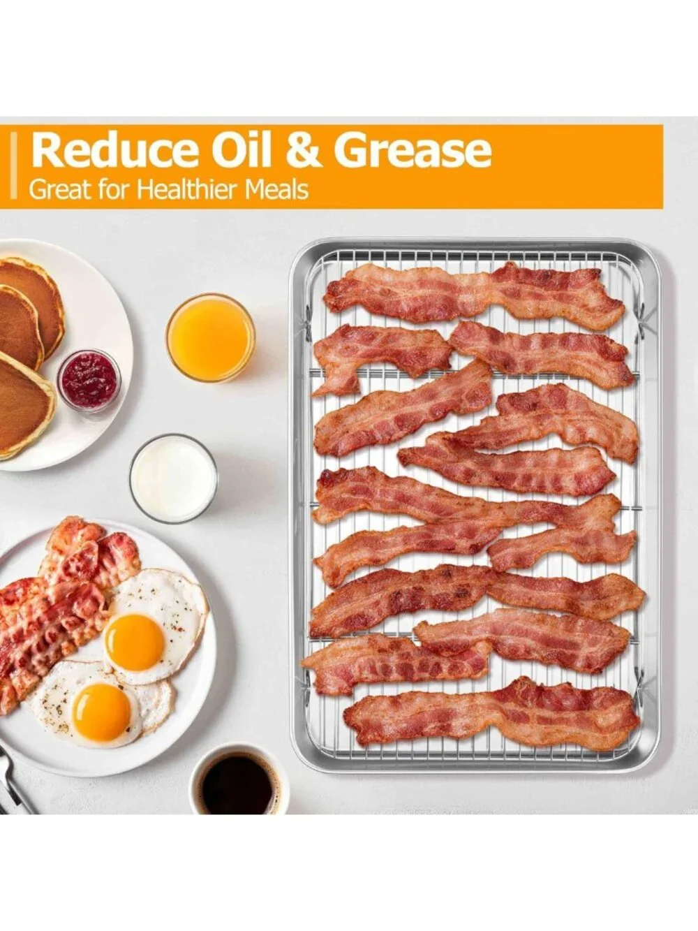 XL Stainless Steel Baking Sheet & Cooling Rack Set - 20x14 Inch Kitchen